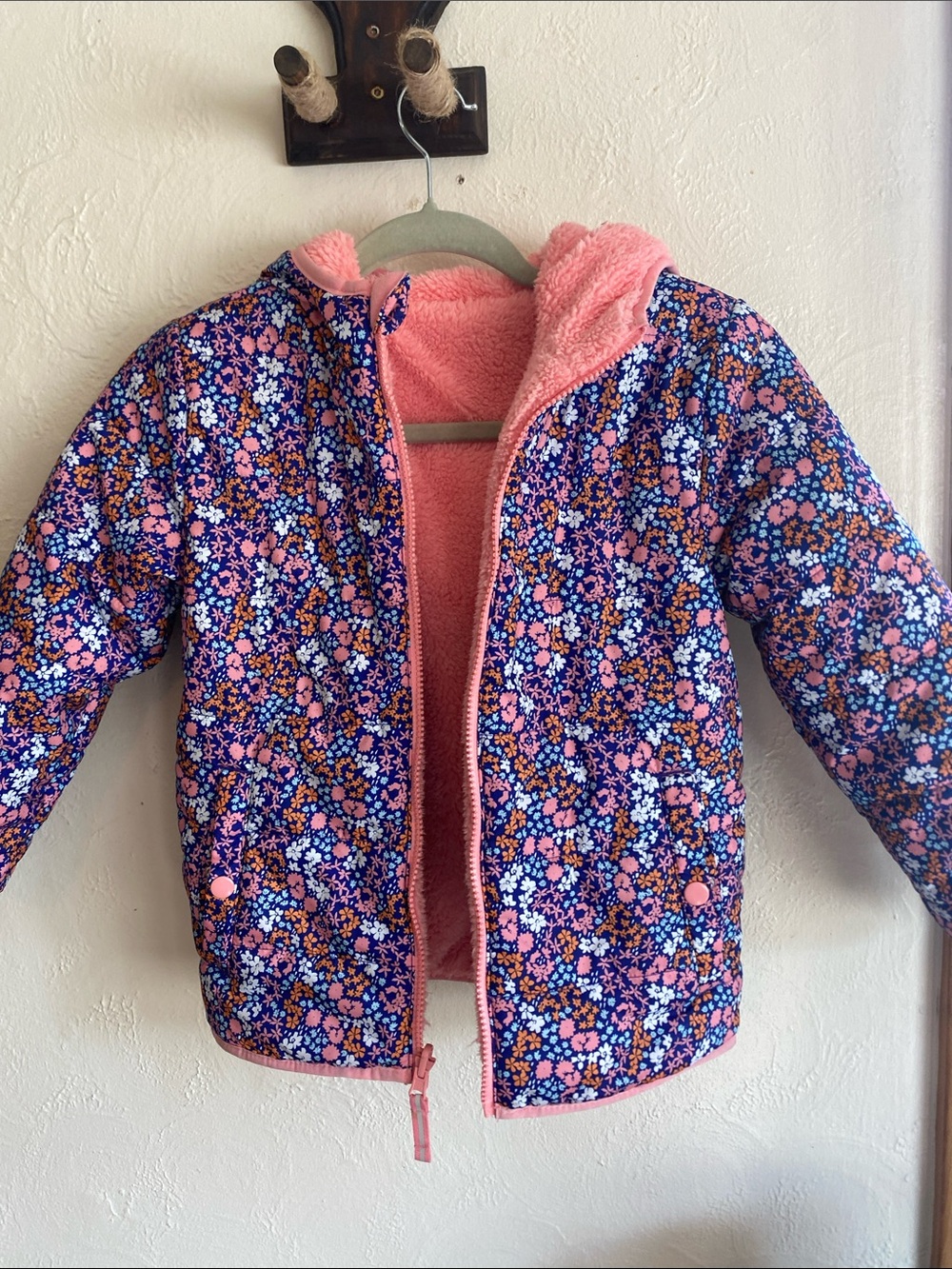 Target Pink & Purple Floral Reversible Hooded Puffer Jacket